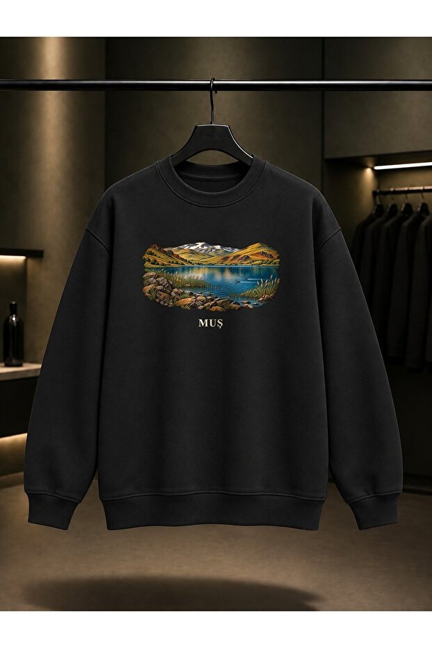 Mush Hamurpet Lake Printed Unisex 100% Cotton Sweatshirt
