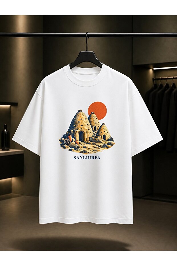 Şanlıurfa Harran Houses Printed Unisex 100% Cotton T-Shirt