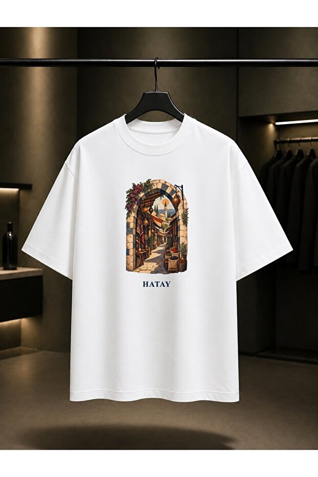 Hatay Uzun Çarşı Printed Unisex 100% Cotton T-Shirt