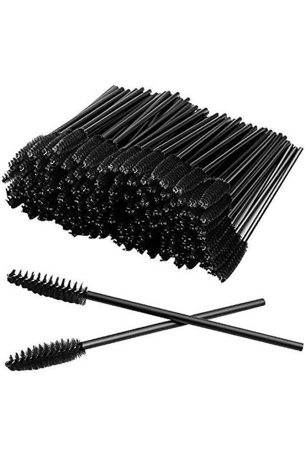 black-100pcs 100 Pcs Disposable Eyelash Mascara Brushes for Eye Lashes Extension Eyebrow and Makeup