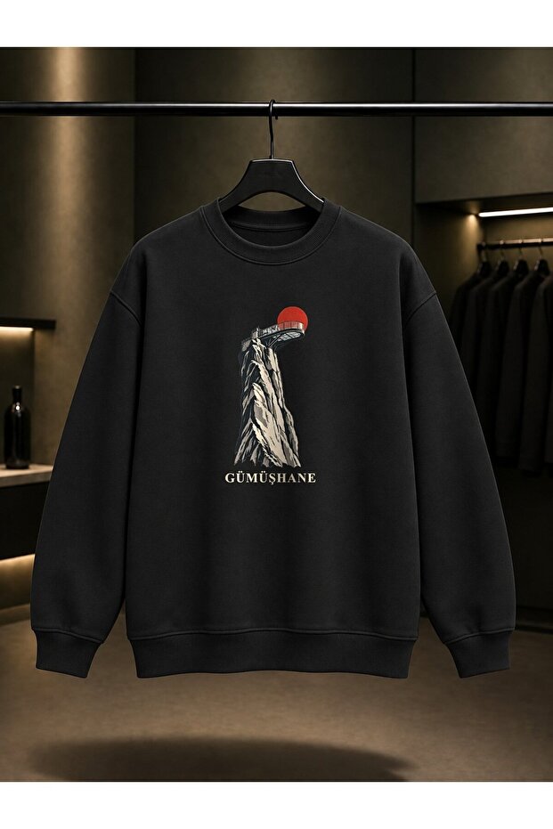 Gümüşhane Torul Pine Sailing Terrace Printed Unisex 100% Cotton Sweatshirt