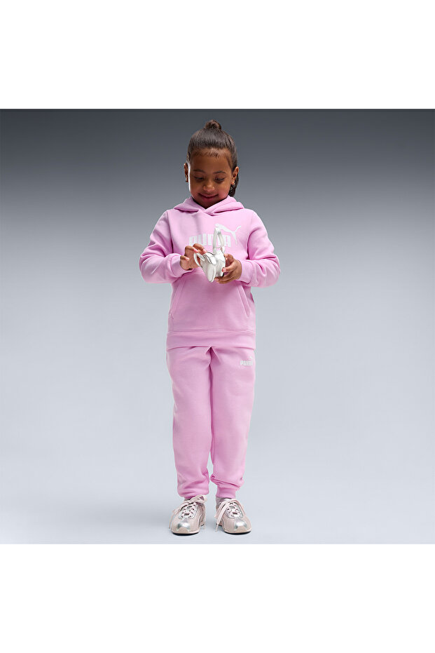 Team Essentials No 1 Logo Sweat Suit Kids Pink Hooded Tracksuit Set