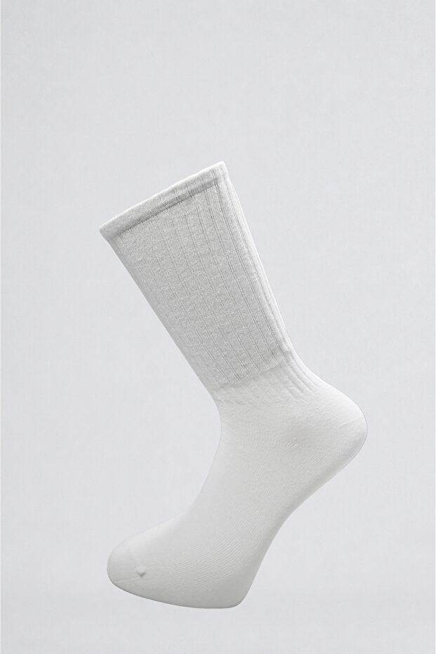 Tennis Cotton Plain White Socks 3-Piece Set