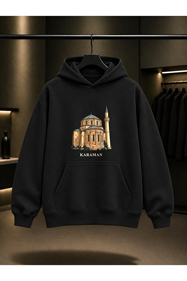 Karaman Fisandon Printed Unisex 100% Cotton Hooded Sweatshirt