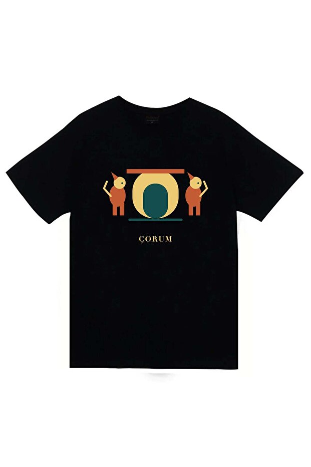 Çorum Hattuşa Lion Door Printed Unisex 100% Cotton T-Shirt