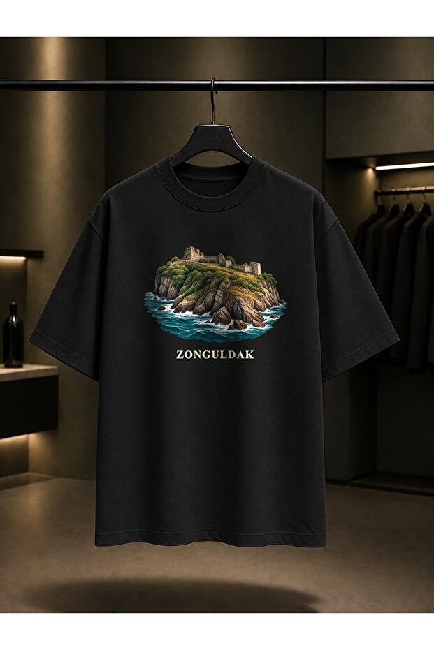 Zonguldak Filyos Castle Printed Unisex 100% Cotton T-Shirt