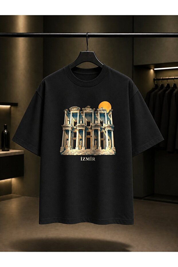 Izmir Efes Celsus Library Printed Unisex 100% Cotton T-Shirt
