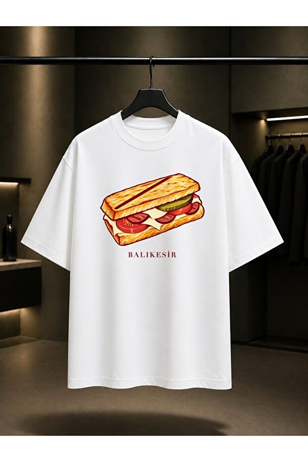 Balıkesir Ayvalık Toast Printed Unisex 100% Cotton T-Shirt