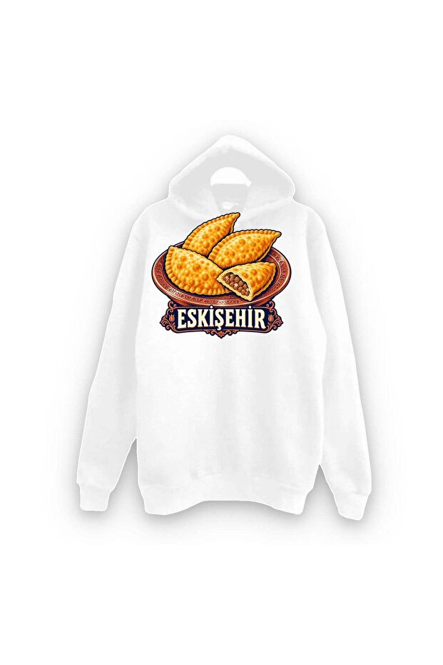 Eskişehir Çibörek Printed Unisex 100% Cotton Hooded Sweatshirt