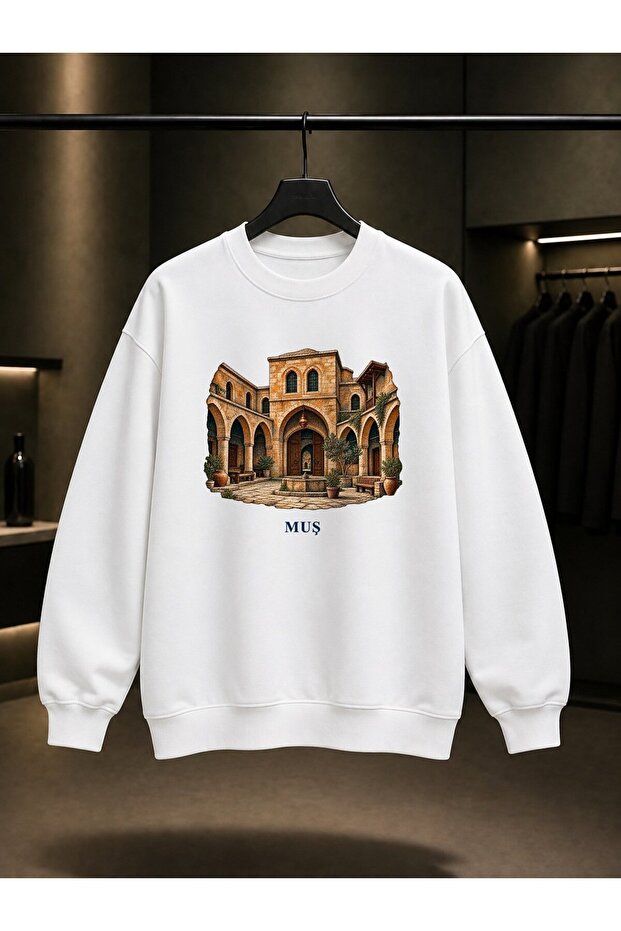 Muş Yıldızlı Han Printed Unisex 100% Cotton Sweatshirt
