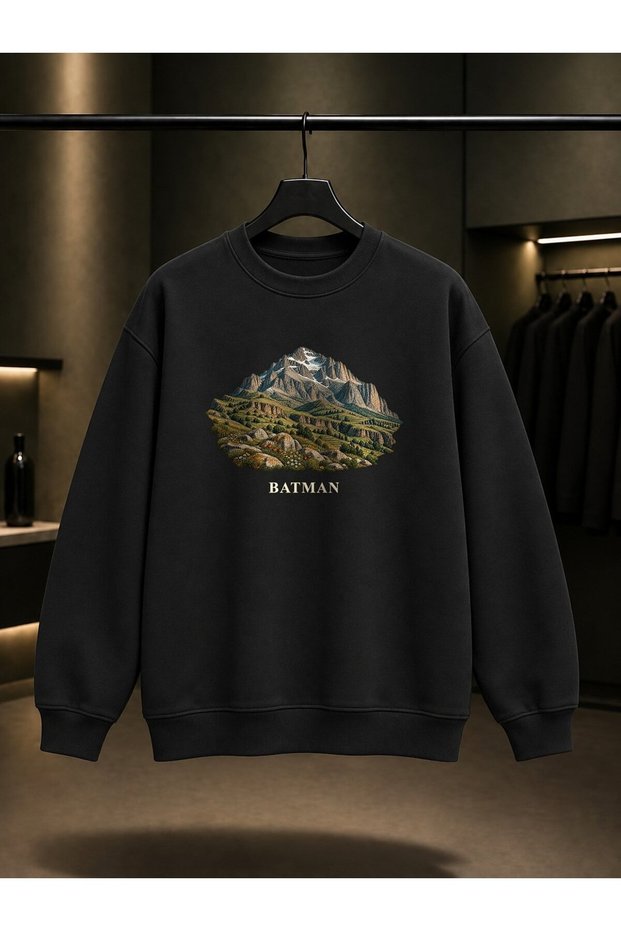 Batman Mereto Mountain Landscape Printed Unisex 100% Cotton Sweatshirt