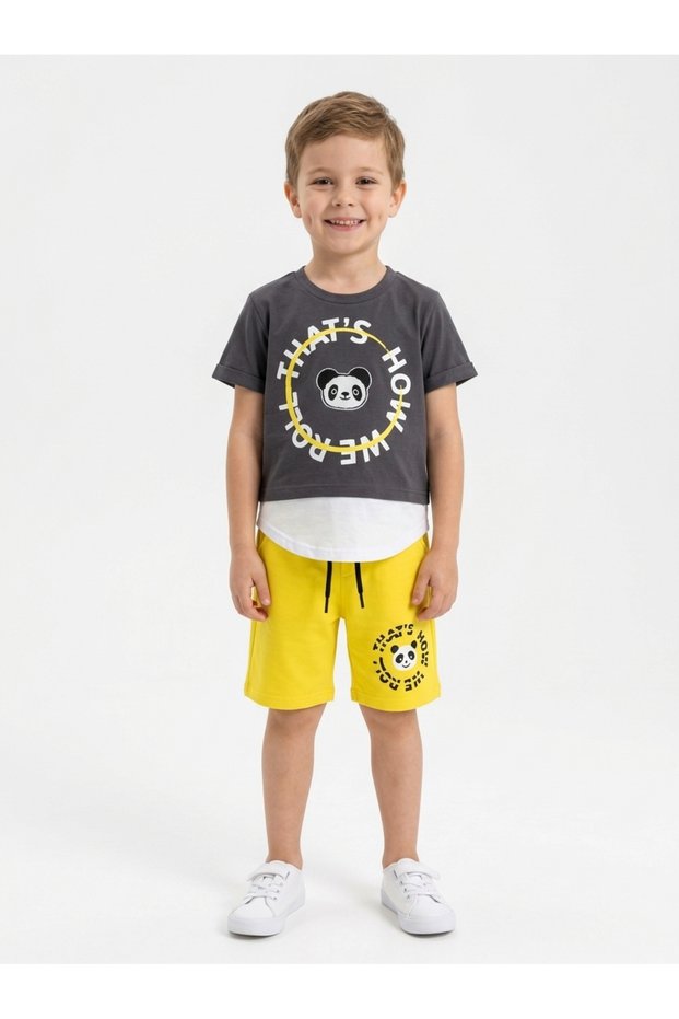 Panda Boy's Shorts Set
