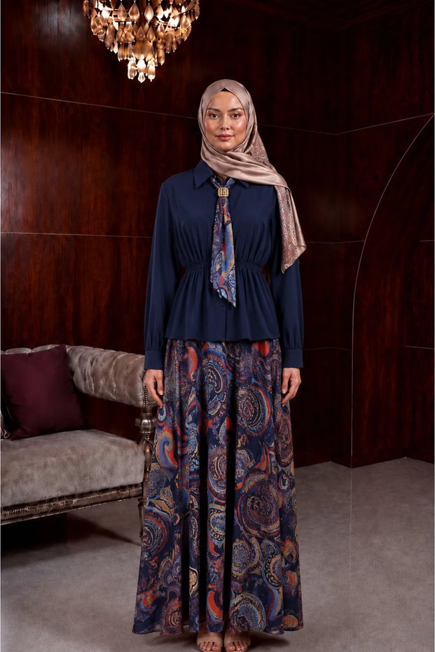 Patterned Skirt and Shirt Set