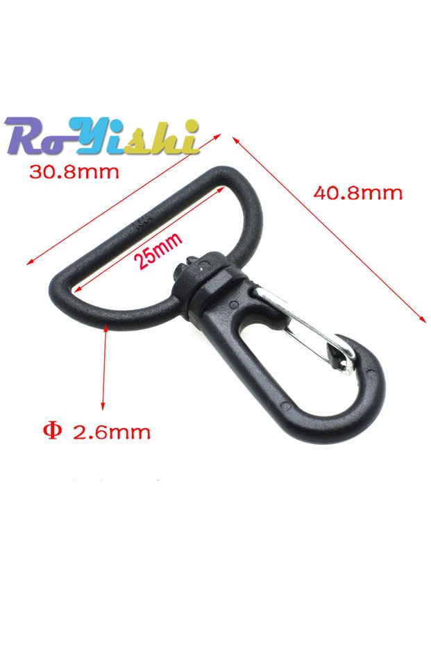 10pcs Webbing Size 25mm 10 Pcs/Pack Plastic Black Rotating Swivel Snap Hook Buckle For Weave Paracor