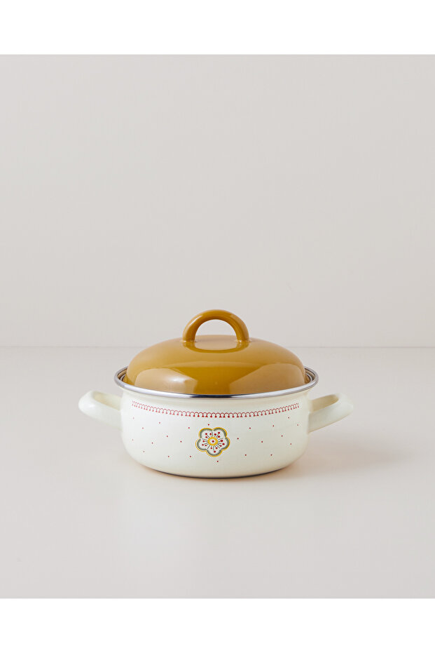 Nostalgic Serenity Enamel Mini Pot 16 cm Mustard