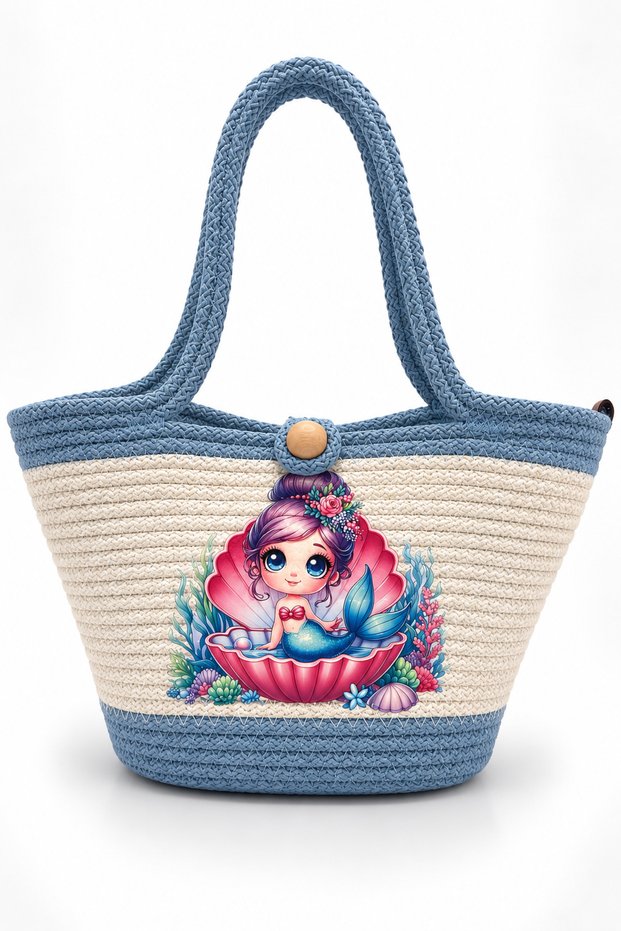Women's Handmade Knitted Shoulder Bag with Lock, Large Volume Summer Beach Bag