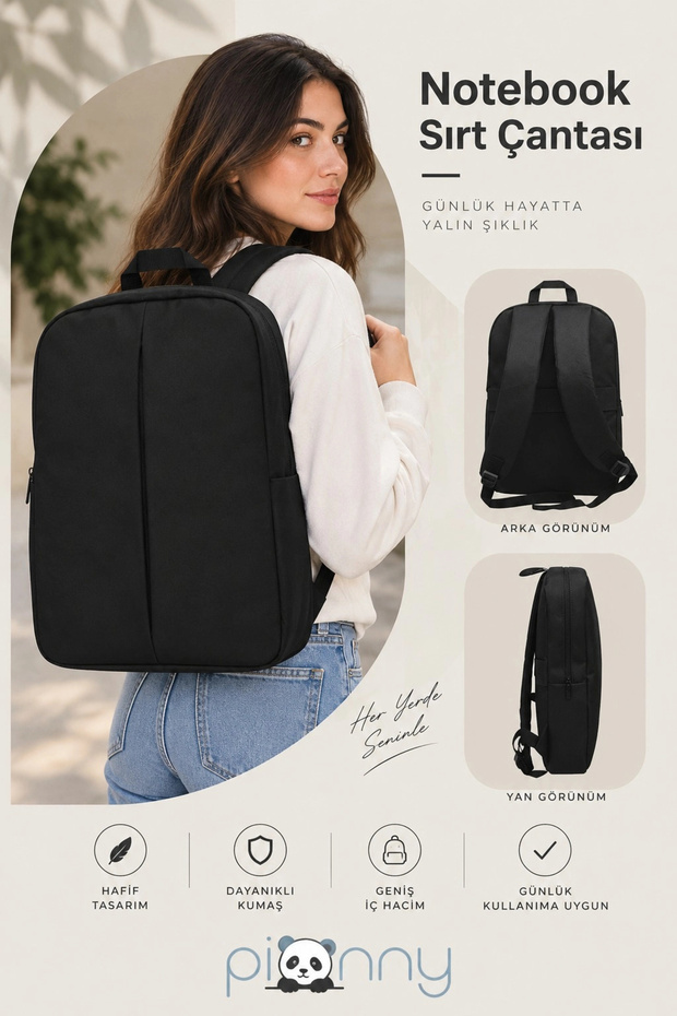Notebook Backpack - Black
