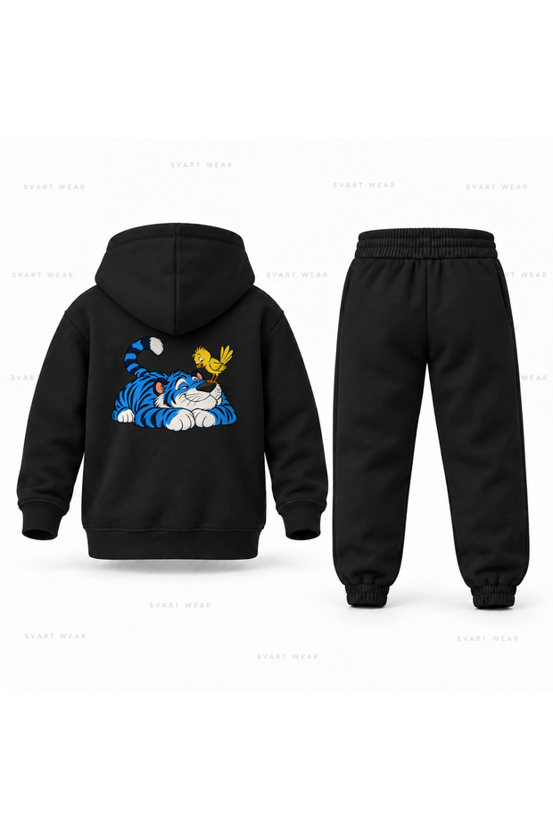 Kpop Demon Hunters Derpy Pillow Crowd Printed Kids Hooded Tracksuit Set