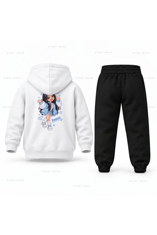 Katseye Yoonchae Selam Printed Children's Hooded Tracksuit Set
