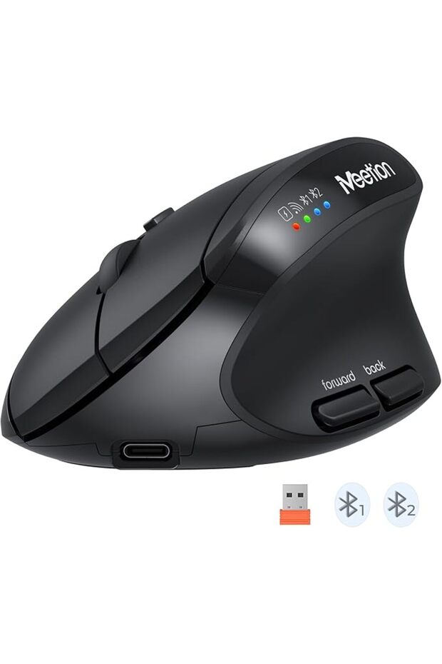 Ergonomic Vertical Mouse, Wireless Bluetooth Mouse, Black