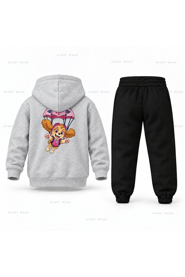 Paw Patrol Skye Parachute Printed Children's Hooded Tracksuit Set