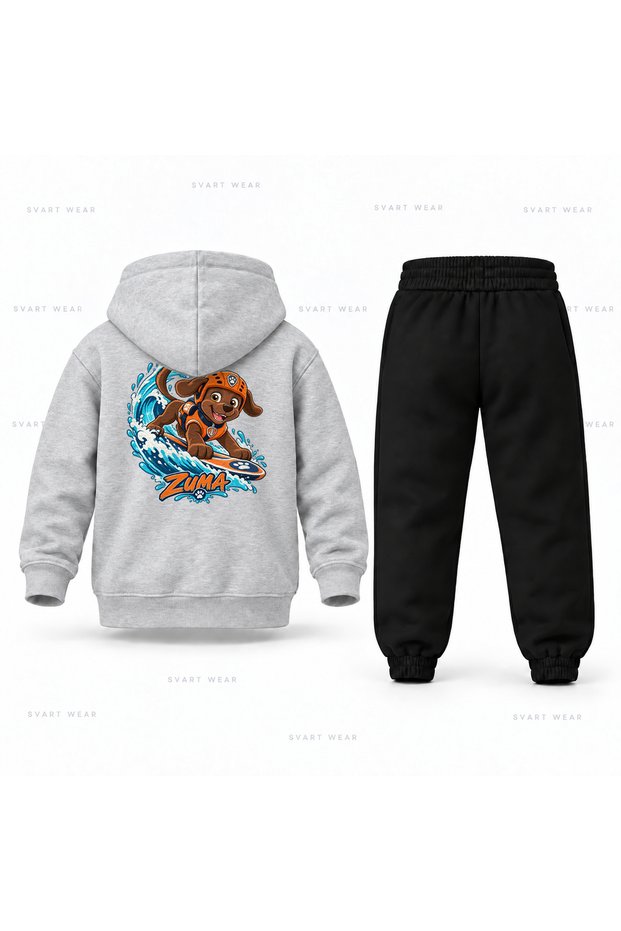 Paw Patrol Zuma Wave Printed Children's Hooded Tracksuit Set