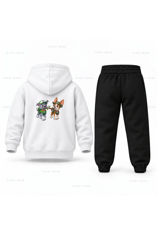 Paw Patrol Rocky Tracker Dost Adim Printed Children's Hooded Tracksuit Set