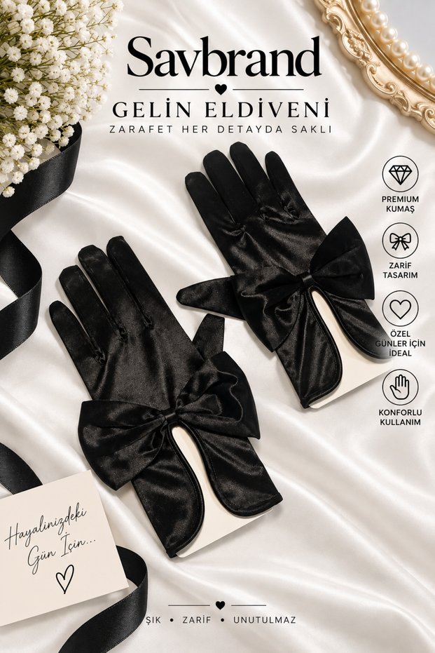 Bowknot Satin Bridal Gloves Stylish Elegant Design Special Occasion and Event Gloves