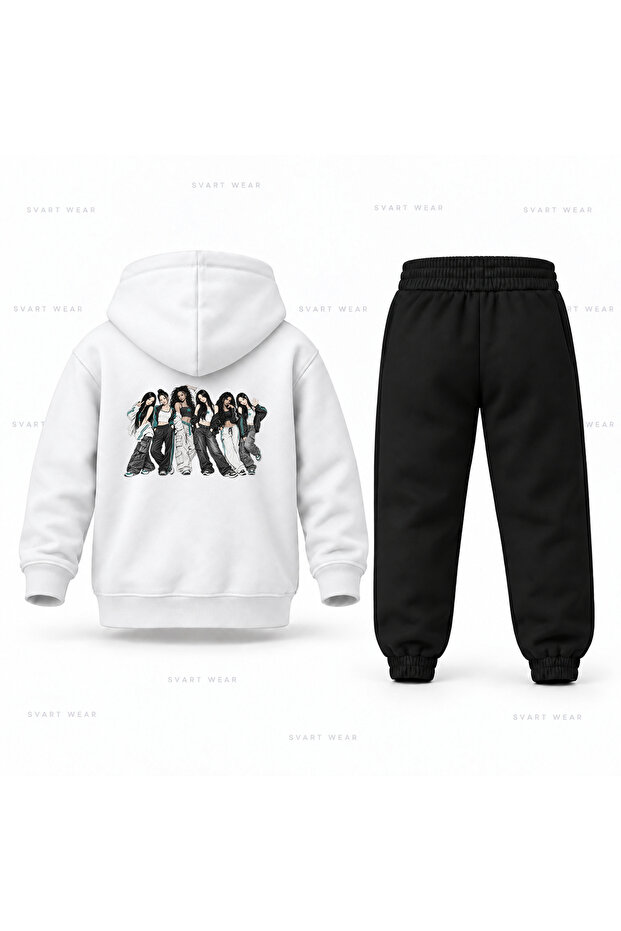 Katseye Kalem Friendship Group Printed Children's Hooded Tracksuit Set