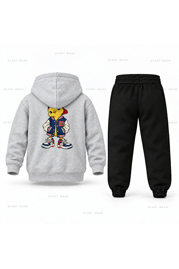 Six Seven 67 Chick Printed Children's Hooded Tracksuit Set