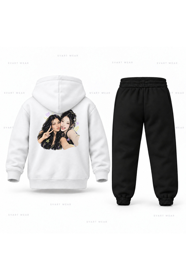 Katseye Daniela Yoonchae Selfie Printed Children's Hooded Tracksuit Set