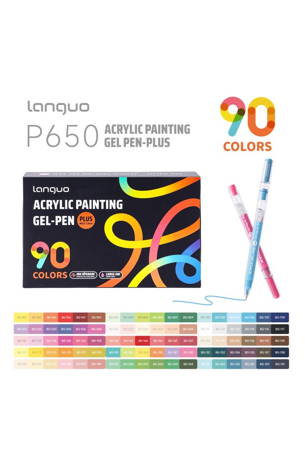 90 Colors Box Set Languo 6/24/36/54/72/90 Colors Acrylic Painting Handbook Pens Multi-Color Gel Pen