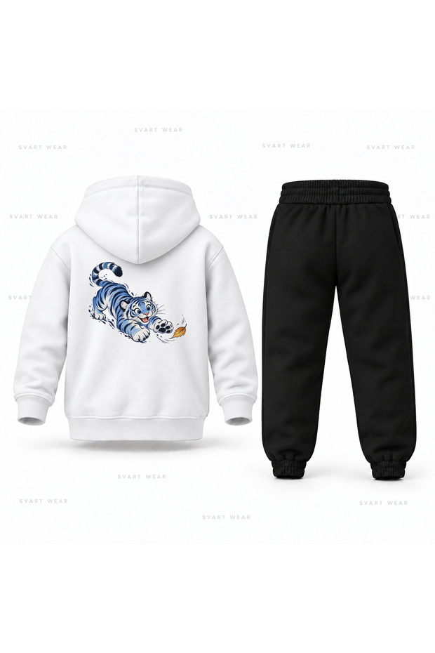 Kpop Demon Hunters Derpy Leaf Hunt Printed Kids' Hooded Tracksuit Set