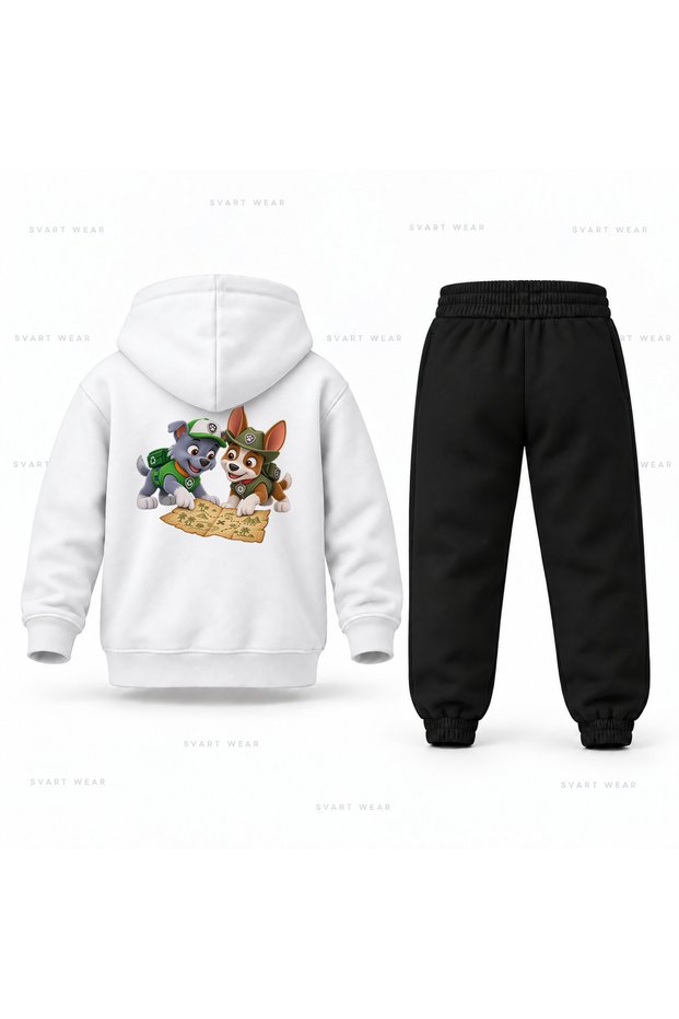 Paw Patrol Rocky Tracker Map Printed Children's Hooded Tracksuit Set