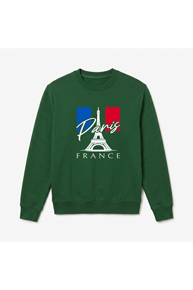 Paris Printed Premium Crew Neck Long Sleeve Sweatshirt