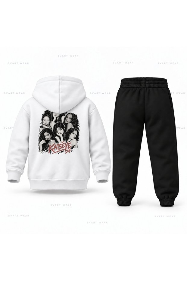 Katseye Cinema Portraits Printed Children's Hooded Tracksuit Set