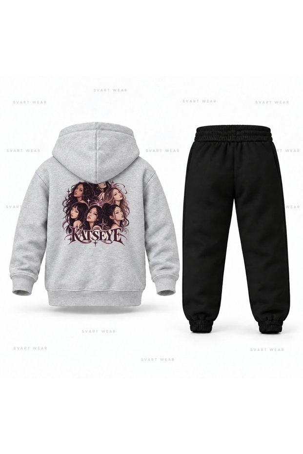 Katseye Alti Yon Printed Children's Hooded Tracksuit Set