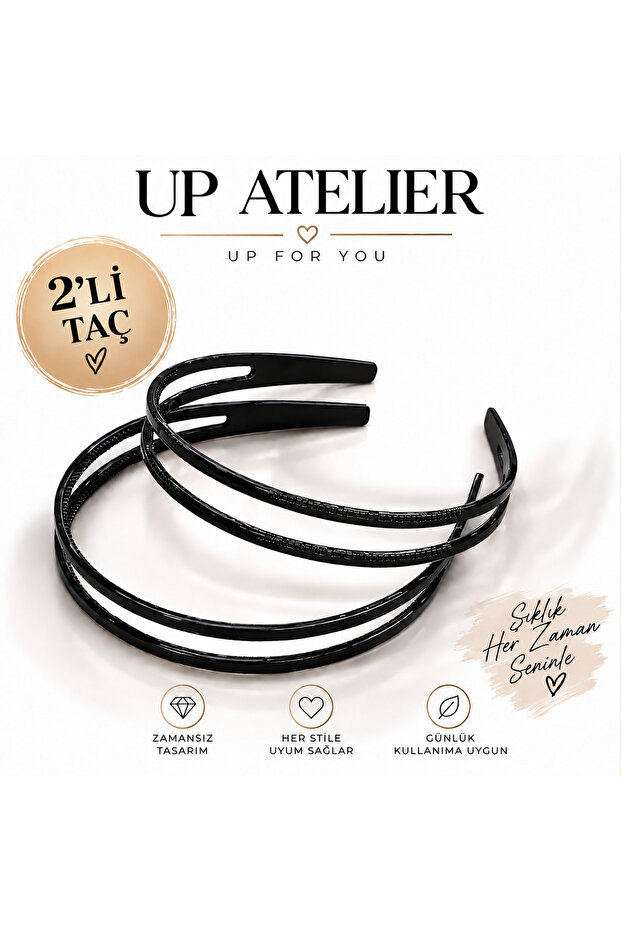 Thin 2-Piece Appearance Crown Black 2 Pieces