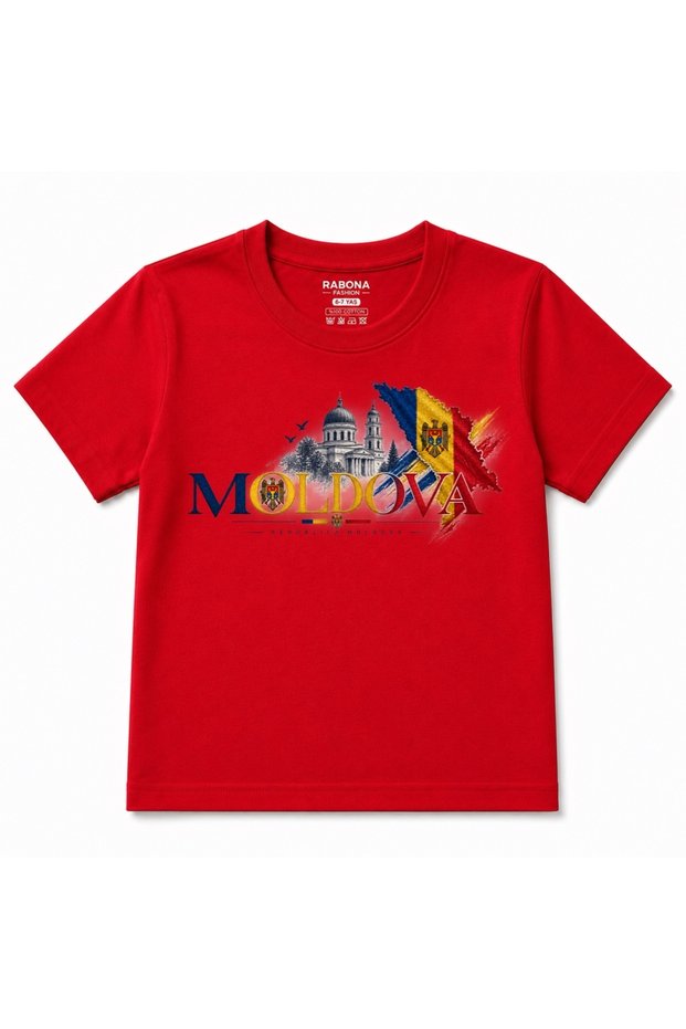 Moldova Heritage Colors & Chisinau Landmarks Graphic Kids T-Shirt