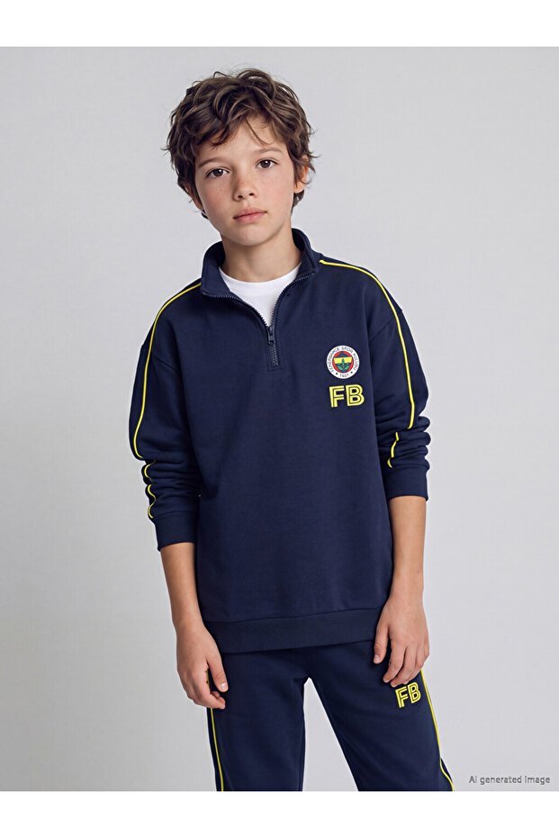 Özmarka New Season Navy Blue Boys' Sweatshirt