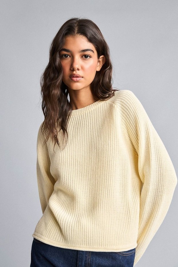 Regular Fit Langarm-Pullover mit Rundhalsausschnitt, Basic, einfarbig, Strickpullover L2567AZ26WN
