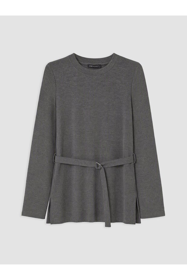 Texx Store Quality Lcw Modest Anthracite Camisole Plain Standard & Regular Women's Tunic