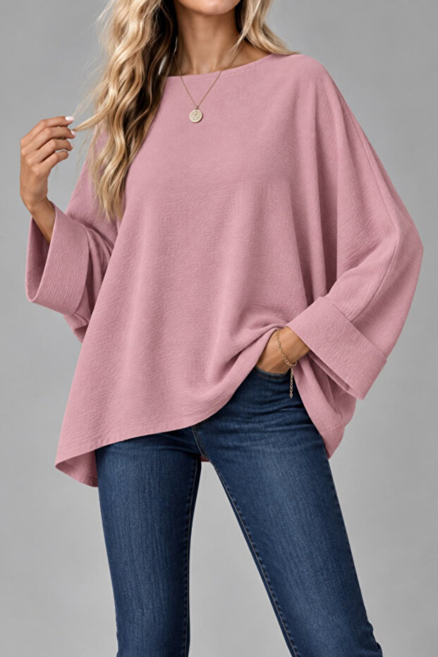 Oversize bat sleeve blouse