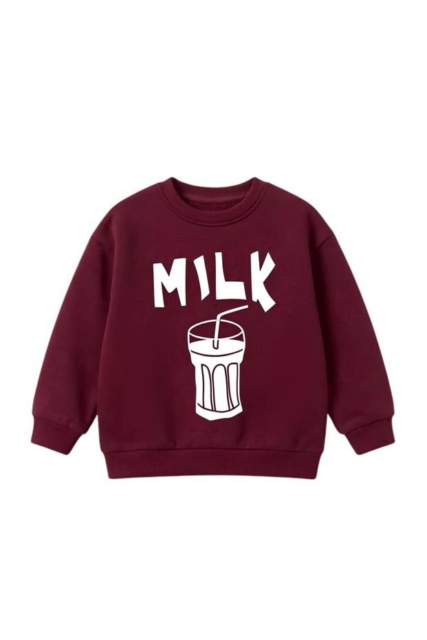 Oversize Front Printed Cotton Sweatshirt
