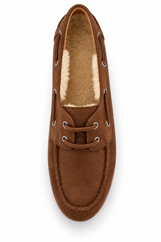 Honey Fur Laced Moccasins 24171