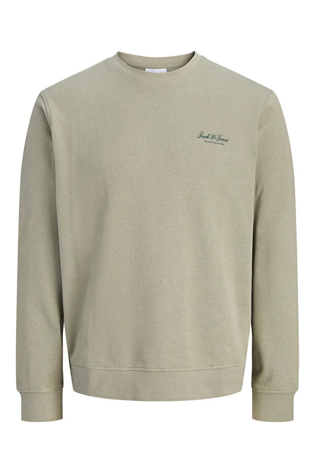 Khaki JJEARCHIVE Logo Print Crew Neck Sweatshirt