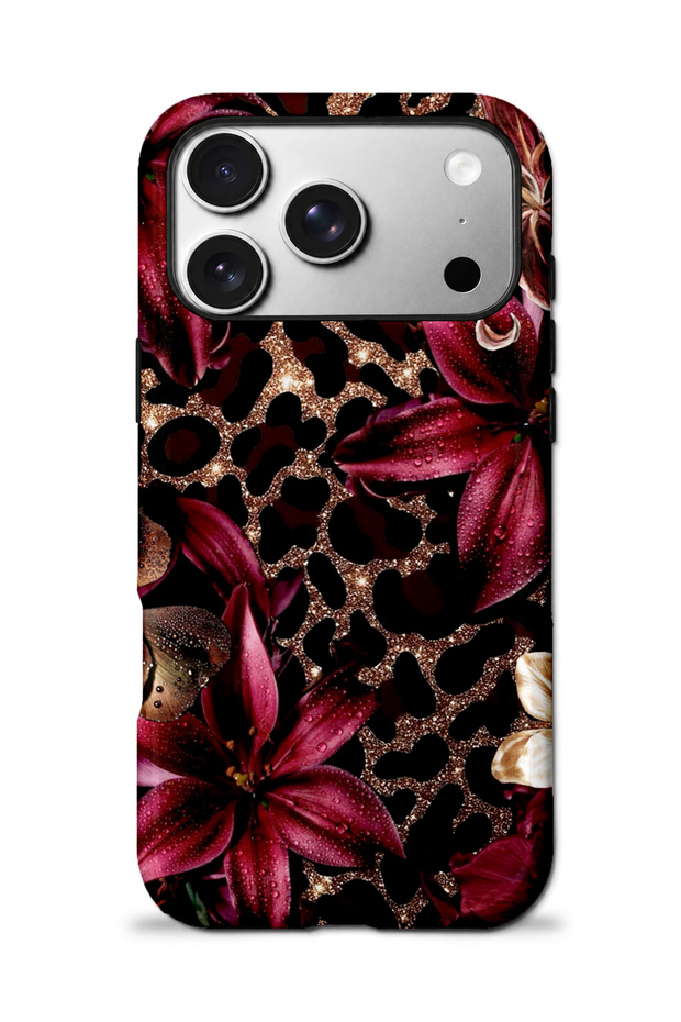 Compatible with iPhone 17 Pro Max / 18 Pro Max - Tropical Leopard, Double Layer Cover, Glossy Surface Protective Case