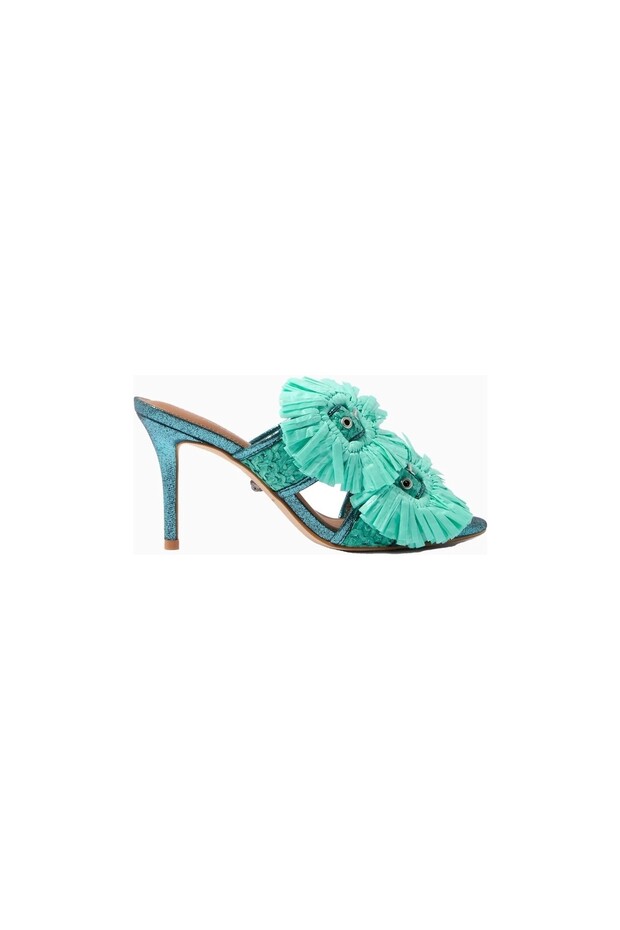 Raffia Buckle Luxury Design Heels Sandals
