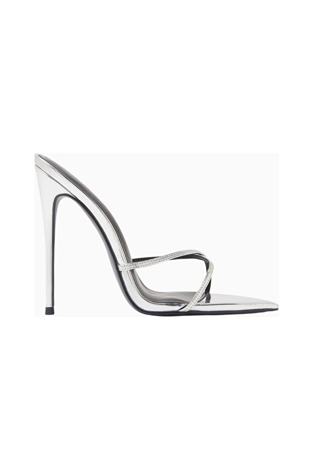 Donatella 120 Vegan Metallic Leather Sandals, Elegant and Sustainable Chic