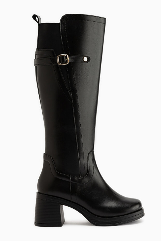 Mansi Black Heeled Women's Boots